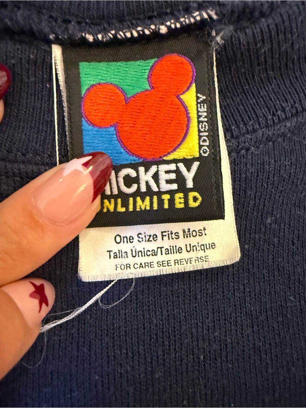 Disney Mickey Mouse Heart Navy Sweatshirt - ONE SIZE (fits like L/XL) - Picture 4 of 4
